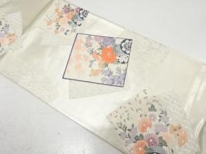 色紙に花車模様織り出し　袋帯